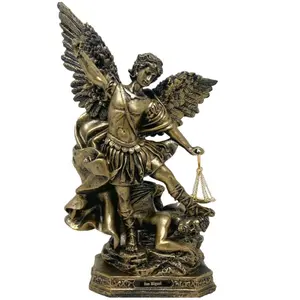 San Miguel Arcangel 12" Bronce Statue St Michael Archangel Home Decor Ornaments Collectible Room Decor Religious art image, home decor, wall decor, church events, gifts