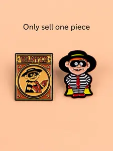 Classic Cartoon Movie Metal Pin Badge, Creative Character Fashion Accessory, Multifunctional Bag Decoration Emblem, Punk Style, All Seasons