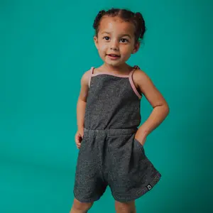 The Luna Romper - Textured Black