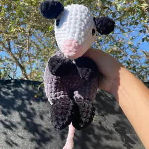 Opossum Snuggler Crochet Plush