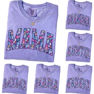 ( PRINT) Comfort Colors Custom Personalized Mama Shirt, Floral Mom Spring T-Shirt, Custom Flower Grandma Tee, Floral Nana Auntie Mimi Gigi Grammy Shirt - TrendWear USA