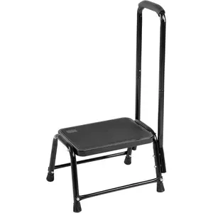 Step Stool with Handle for Adults Seniors Heavy Duty Holds 350 lbs.Stepping Stool for Elderly Adults, Attractive Black for Kitchen