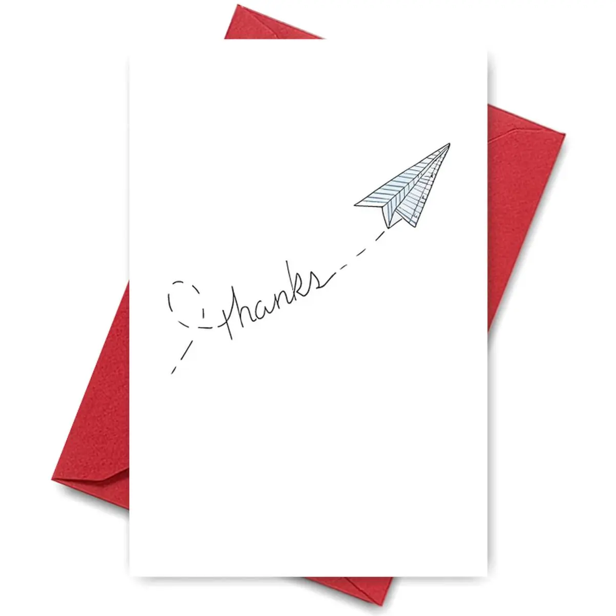 Thank You Card with Paper Airplane - A Simple Token of Gratitude, Perfect For Friends, Colleagues. An Elegant Way to Say Thanks.