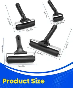 4 Pack Brayer Rollers for Crafting – Durable Rubber Ink Roller, Brayer Roller for Printmaking, Great for Gluing Application, Diamond Painting, Block Printing (2.4’’, 4’’, 5.9’’, 7.9’’)