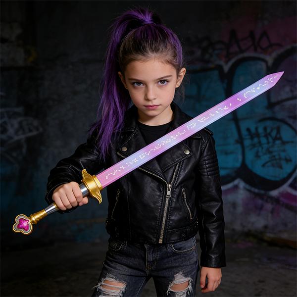 K-Pop Anime Style Rumi Sword: High-Detail 3D Printed Cosplay Prop with Intricate Core Pattern – Safe Material Weapon Replica for Conventions, Cosplay Events, and Anime Fans with Bonus Cute Keychain