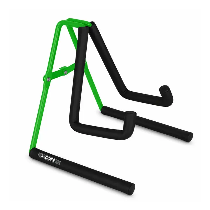 1x A-Frame Ukulele Stand, 5 Core Metal & ABS Construction, 9 Inches, 1.5 lb, Soft Padded Arms, Compatible with Banjo, Mini Guitar, Violin (Green)