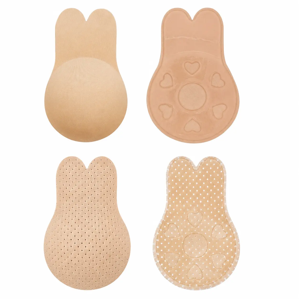 Women's 2-Pair Reusable Nipple Covers, Breathable Push-Up Lift Sticky Bra - Adhesive Nipple Pads Bra Tape, Invisible Seamless Comfortable for Backless Outfits Womenswear