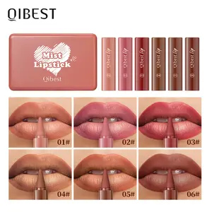 QIBEST Misty Matte Rotating Lipstick Set, High Pigmented Smooth Creamy Lip Crayon, Long Lasting Waterproof Lip Makeup for Daily Party Gift