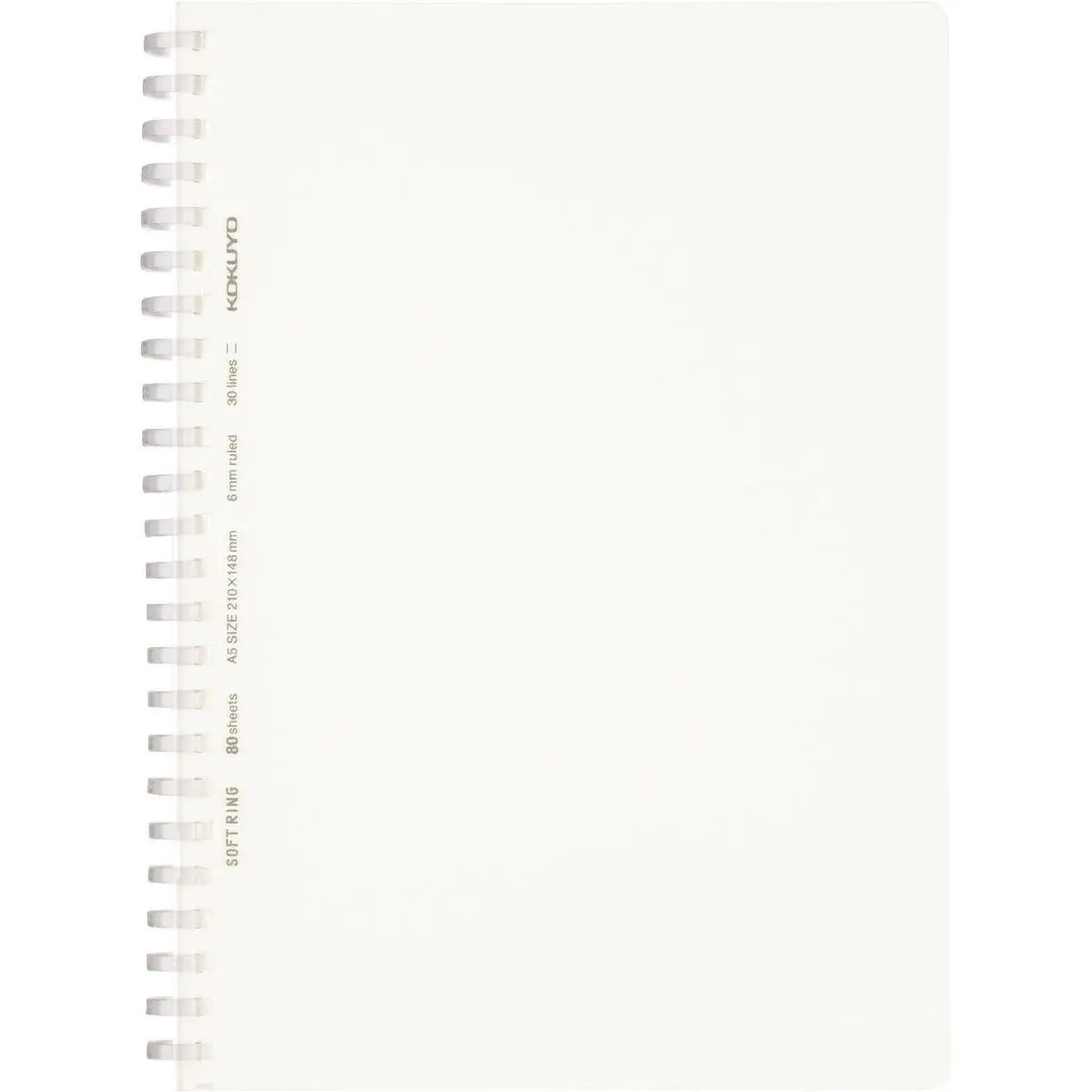 Spiral Lined Notebook, 8.3'' x 5.8'' Business Journal A5 Soft Ring Notebooks with A 6mm Ruled, 80 Perforated Sheets, Clear 1 Subject Notebook, Note Taking for Work. Japan Import (SU-SV538B-T)