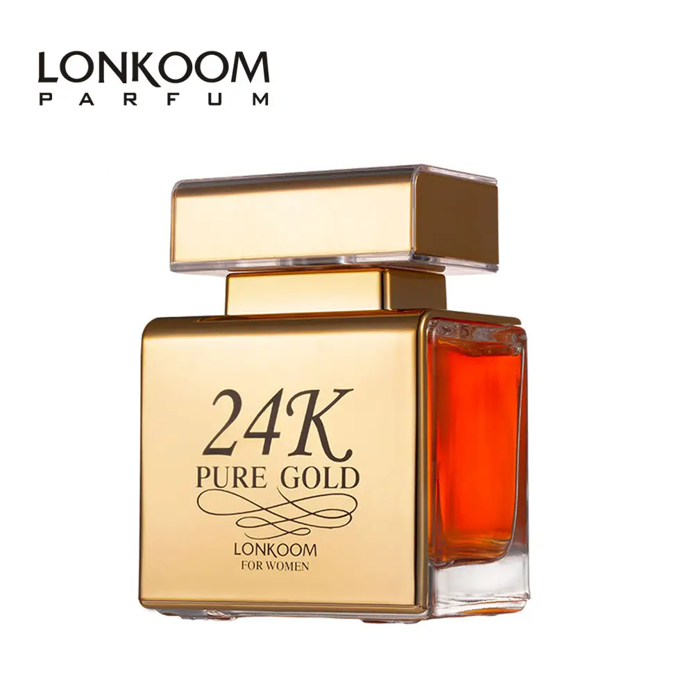 LONKOOM 24k Gold Pink EDP Perfume for Women Daily Wear Parfum Sweet Vanilla Potion Perfume Elegant Fruity Long Lasting 6-8 hours Chocolate Fragrance