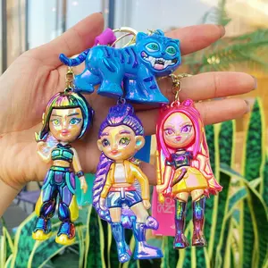 Hunter Girl Keychain Electroplated K-Pop Popularity Female Group Hanging Ornament Car Bag Decoration, Stylish Accessory for Fans
