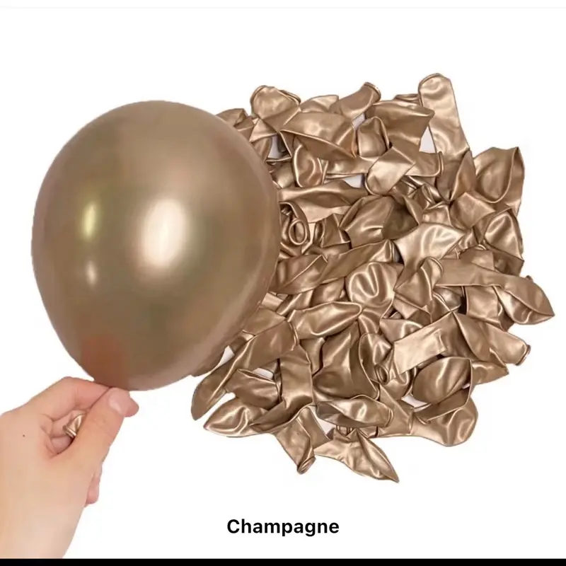 12in Oval Chrome Latex Balloons, 50-Pack Metallic Shine Party Balloons with Versatile Use for Birthday, Baby Showers, Festive Decor