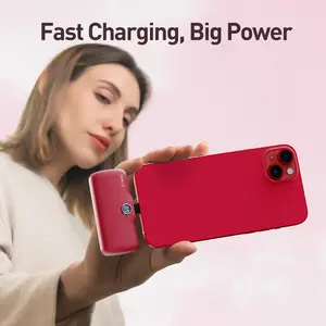 iWALK Portable Charger 4800mAh Power Bank PD Fast Charging Small Docking Battery with LED Display Compatible with iPhone 14/14 Pro Max/13/13 Pro Max/12/12 Pro/11/X/8/7/6,Pink