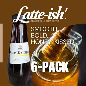 Latte-ish Black Gold Cold Brew Coffee - 6 Pack (12 fl oz each)