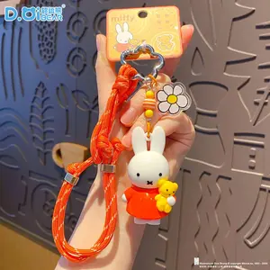 Cute Miffy Rabbit Keychain Doll Cutegirlish Anime CartoonCreative Diy  Keychain Schoolbag Couple Gift