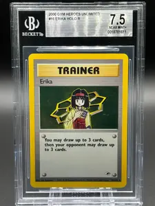 Pokemon TCG Erika | Gym Heroes 16/132 | BGS Graded NEAR MINT+ 7.5