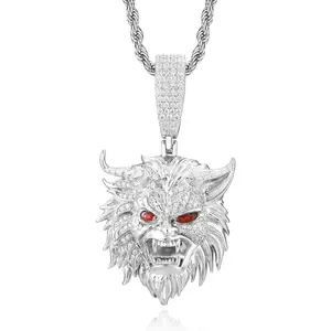 【#P800】Double Faced Demon Pendant UCCIYO Lab-Created Moissanite S925 Sterling Silver Moissanite Pendant Necklace For Women Men Hip Hop Jewelry Gift