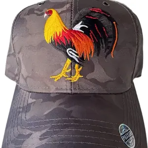 Gray Camouflage Rooster Baseball Cap