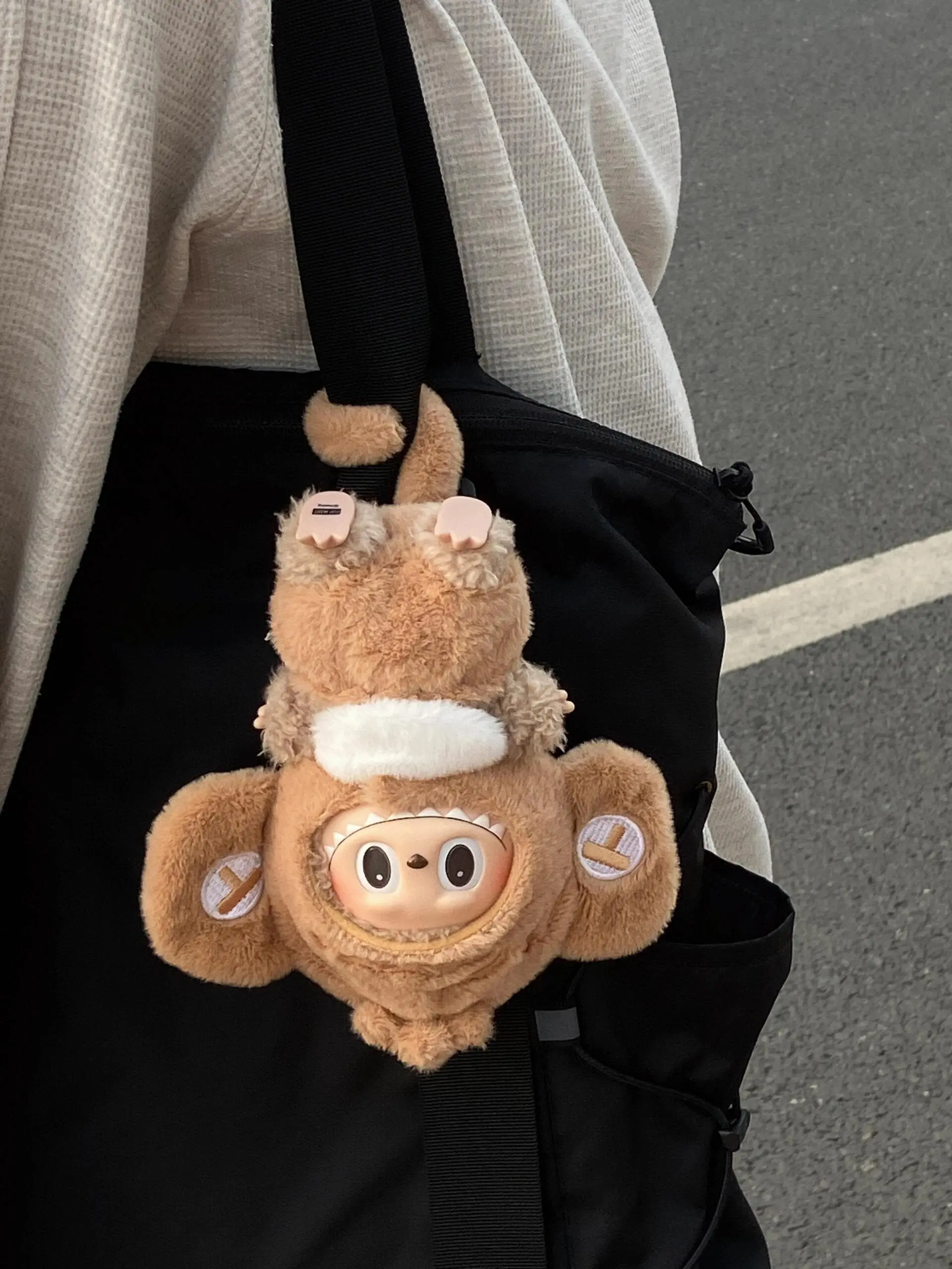 Monkey Doll Outfit – Handmade Plush Costume with Big Ears & Tail | Cute Doll Romper for bubu Collectible Figure