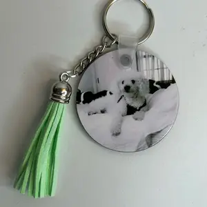 Custom Circular Keychain with Tassel - Perfect for Keys and Accessories