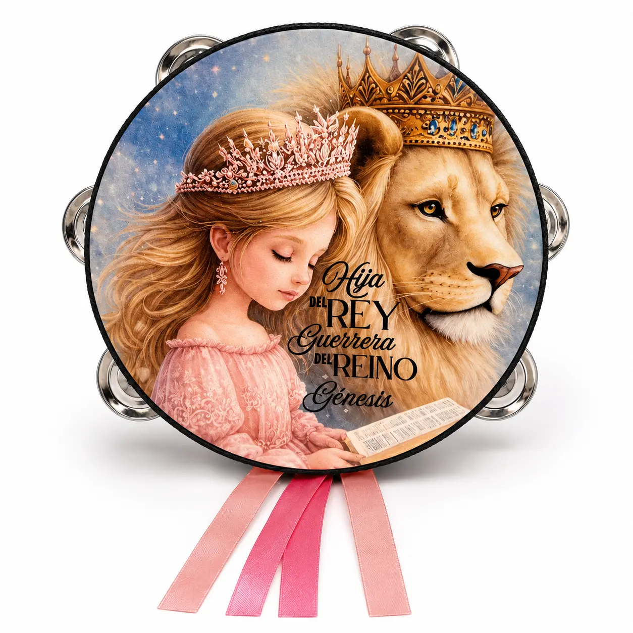 Personalized Unisex Kids' Tambourine - Percussion Musical Instruments with Synthetic Leather Comfortable Grip, Smooth Wood Frame, Non-Slip Design, Metal Cymbal Sound, Clean Rope Edge, Kid‑Ready Grip