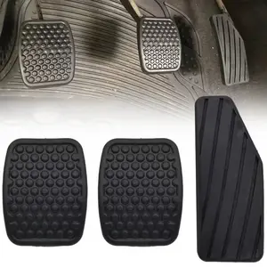 3-Piece Brake Pedal Rubber Pad Set, Anti-Slip Durable, Universal Fit, Suitable for Various Vehicles, Non-Sponge Rubber, Not for Machine Use