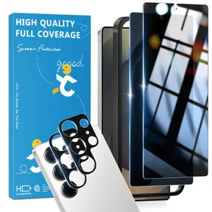 JavoYion 2 Pack for Samsung Galaxy S25 Ultra Privacy Screen Protector, 2 Pack Camera Protector, 9H Tempered Glass, Fingerprint Compatible, Anti-Spy