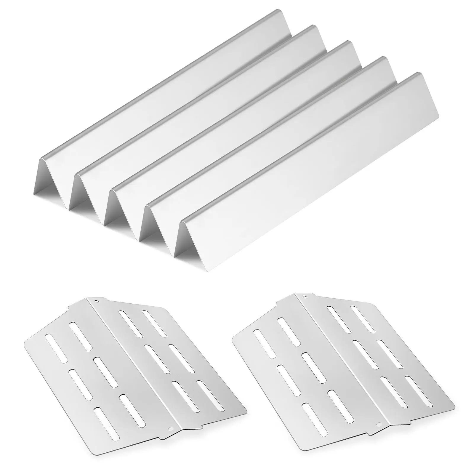 VEVOR Flavorizer Bars and Heat Deflectors,  17 inch Grill Replacement Part, for Weber Genesis 300 Series Grills, Including E310 E320 E330 S310 S320 S330, Stainless Steel Thicker Heat Plate, 7 Pack