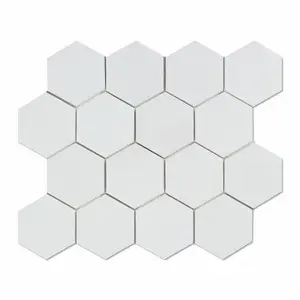 Thassos White Hexagon 3" Polished/Honed Marble Mosaic Tile