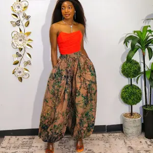 African Adire Wide-leg Bubble Pant for Women - Stylish & Comfortable Bottom - Womenswear