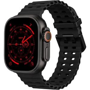 Ocean Silicone Sport Band - Compatible with Apple Watch Ultra 2/Ultra Bands 49mm 45mm 44mm for Men Women, Breathable Soft Waterproof Strap for iWatch Ultra 2, iWatch Ultra Series 10 46mm SE/9/8/7/6/5