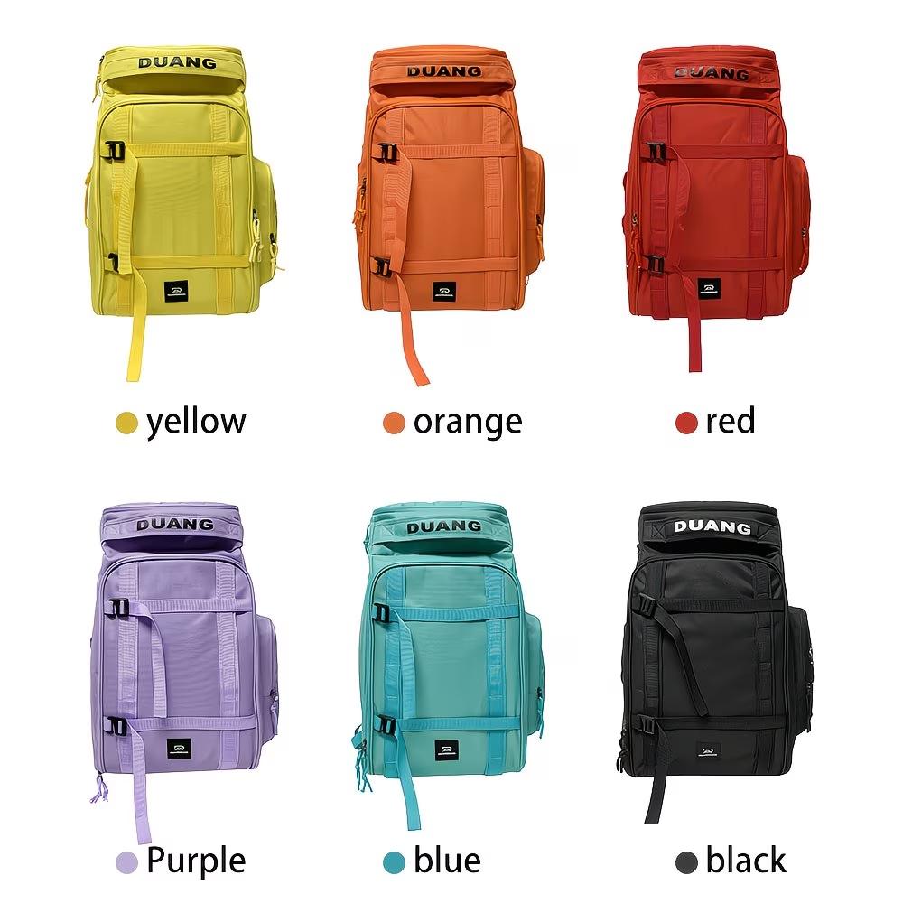 Outdoor Hiking Large Capacity Backpack Yellow Travel Bag For Men Women Adjustable Strap Laptop Compartment Trolley Sleeve Water-Resistant Nylon Material Street Style for School Outdoor Travel Vacation and Going Out Hand Wash Only