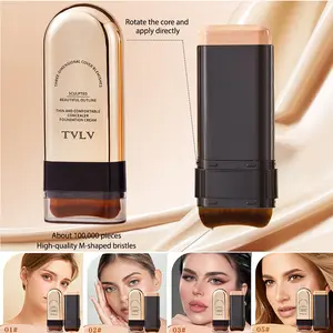 Rotating Concealer Foundation Stick - Long-Lasting Full Coverage, Moisturizing & Easy to Apply, Natural Flawless Finish, Buildable Matte Coverage