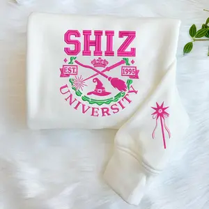 Shiz Sweatshirt Hoodie Embroidered Wickeds Movie, Wizard Shiz University Shirt, Defying Gravitiy Shirt, Wickeds Merch Movie Lover Xmas Gifts, Shiz University embroidered Sweatshirt