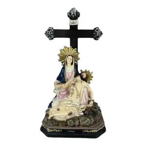 La Pieta 8" Inches Tall Estatua  Virgin Mary mourning the dead body of her son, Jesus, after his crucifixion. Statue Religious Decor Santo