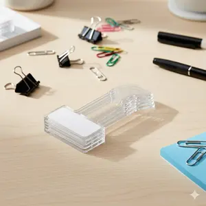 Transparent Car Parking Permit holder, 5-Pack with Adhesive Tape, Windshield License Ticket Organizer, Vehicle Accessories Storage Solution.