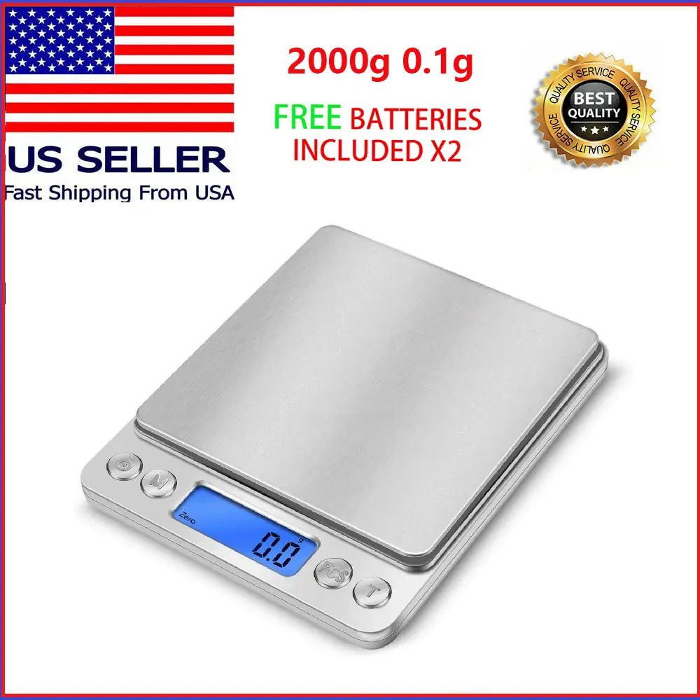 2000g 0.1g Accurate Jewelry Gold Coin Food Gram Pocket Digital Scale Silver For Gold & Silver Jewelry Kitchen Weight Scale