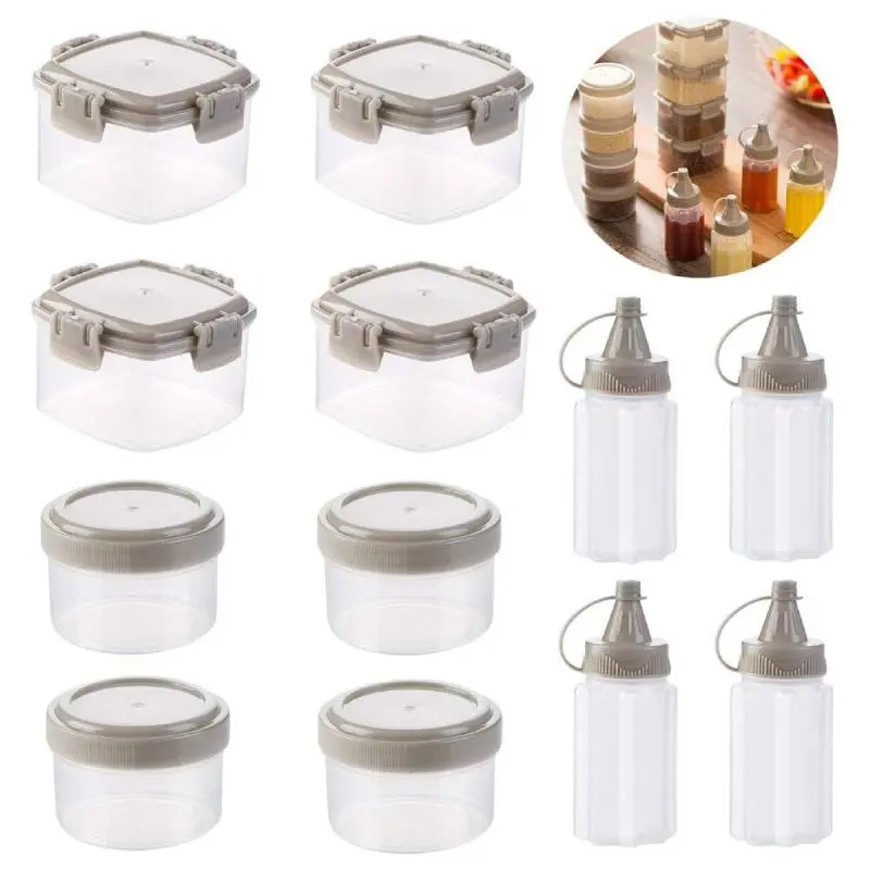 12 Piece Mini Kitchen Seasoning Organizer Kit, Transparent Plastic Dispenser, Ideal for Meal Prep Enthusiasts or Camping Trips – Easy to Fill and Clean, Perfect for Storing Oils, Dressings or Spices, Stackable for Space Saving Storage