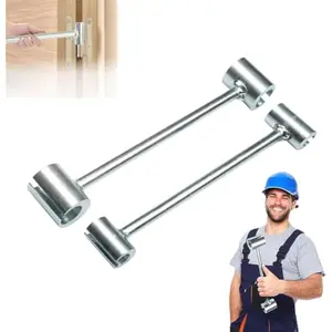 Door Hinge Adjustment Tool, 14-25 mm Hinges Gap Adjusting Wrench, Upgraded Door Henge Repair Tool, Door Gap Tool for Flag Hinge Steel Double-Ended Door Henge Repair Wrench