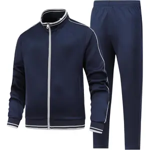 Men's 2 Pieces Athletic Tracksuit Full-Zip Workout Sweatsuit with Active Jackets and Pants