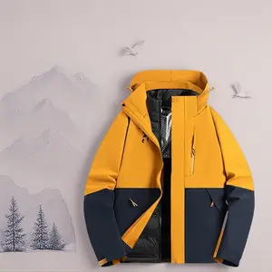 Tankye New Graphene Insulated Hooded Couples' Mountain Climbing Jacket, Long-Sleeve, Windproof, Waterproof, Breathable, Stylish for Spring & Autumn Hiking (Men's Sports Outerwear)