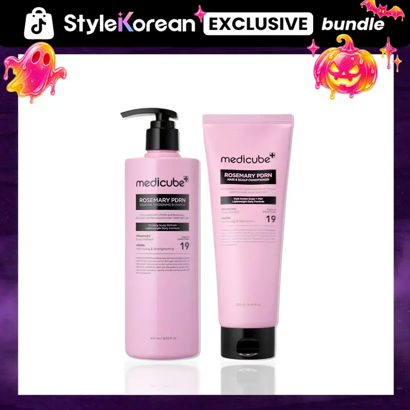 [Official Medicube Partner] Rosemary PDRN Shampoo and Conditioner Set for Dry, Fine, Weak-Looking Hair | Amino Acid for Strength & Softness, Halloween, Holiday Gift, Black Friday, Deals