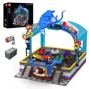 Mould King 11018 Bumper Boat Amusement Park Motor Building Block Kid Toy Gift 2044 Pcs