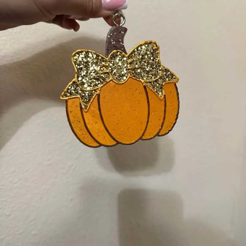 Pumpkin Bow Freshie Car Freshener, Car Perfume, Aroma Enhancer, Automotive Interior Accessory