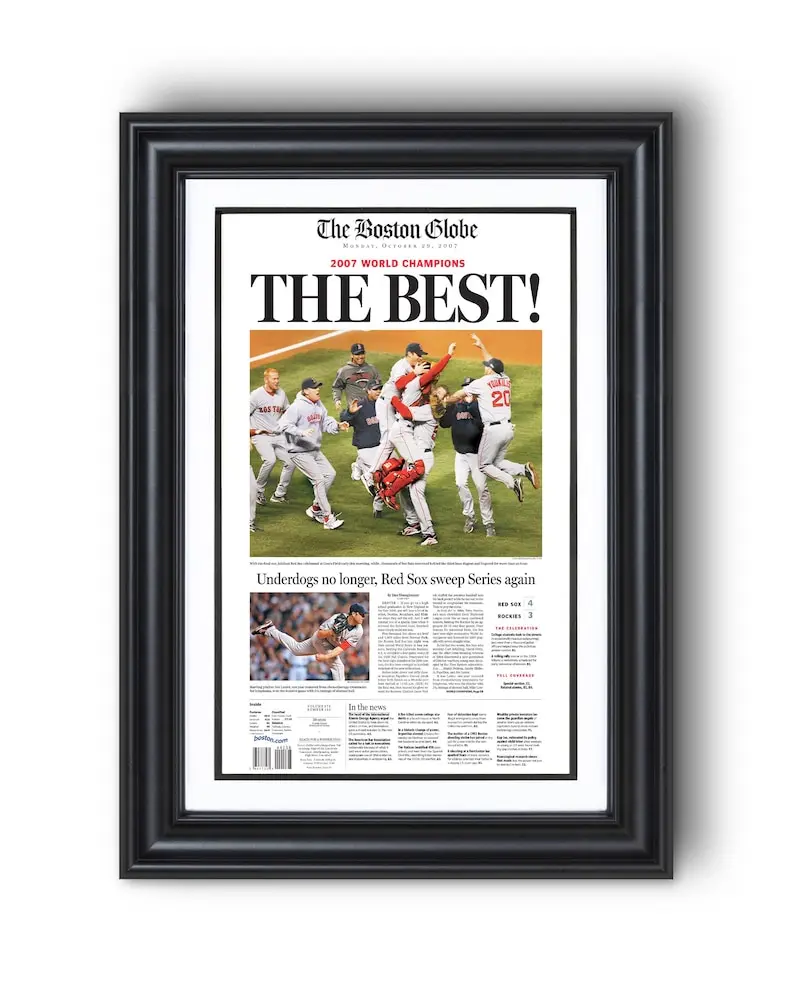 [Unframed] 2007 Boston Red Sox “THE BEST” World Series Champions  Front Page Poster Print