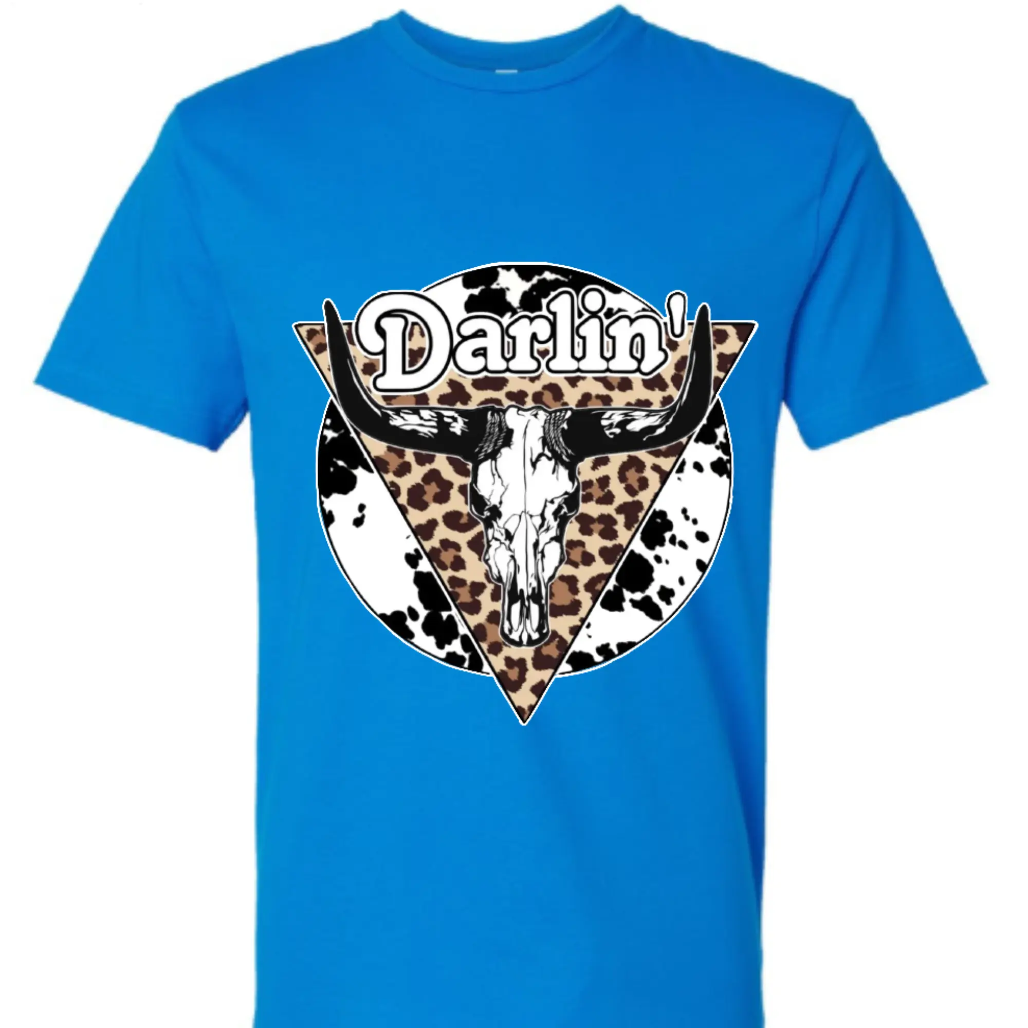 T-Shirt Design Darlin' Leopard Skull Direct To Film Print, DTF Print, Ready To Press Print For T-Shirts