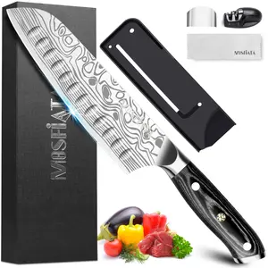 MOSFiATA 7″ Santoku Knife – German High-Carbon Steel, Micarta Handle & Premium Gift Box