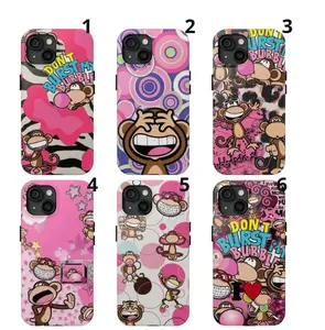 Monkey pattern phone case, don't pop my bubbles, compatible with iPhone 17 Pro Max, 16, 15, 14, 13, 12, 11