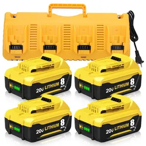 3.0Ah 8.0Ah Replacement for Dewalt 20V Max Battery and Charger Compatible with DCB203 Cordless Power Tools