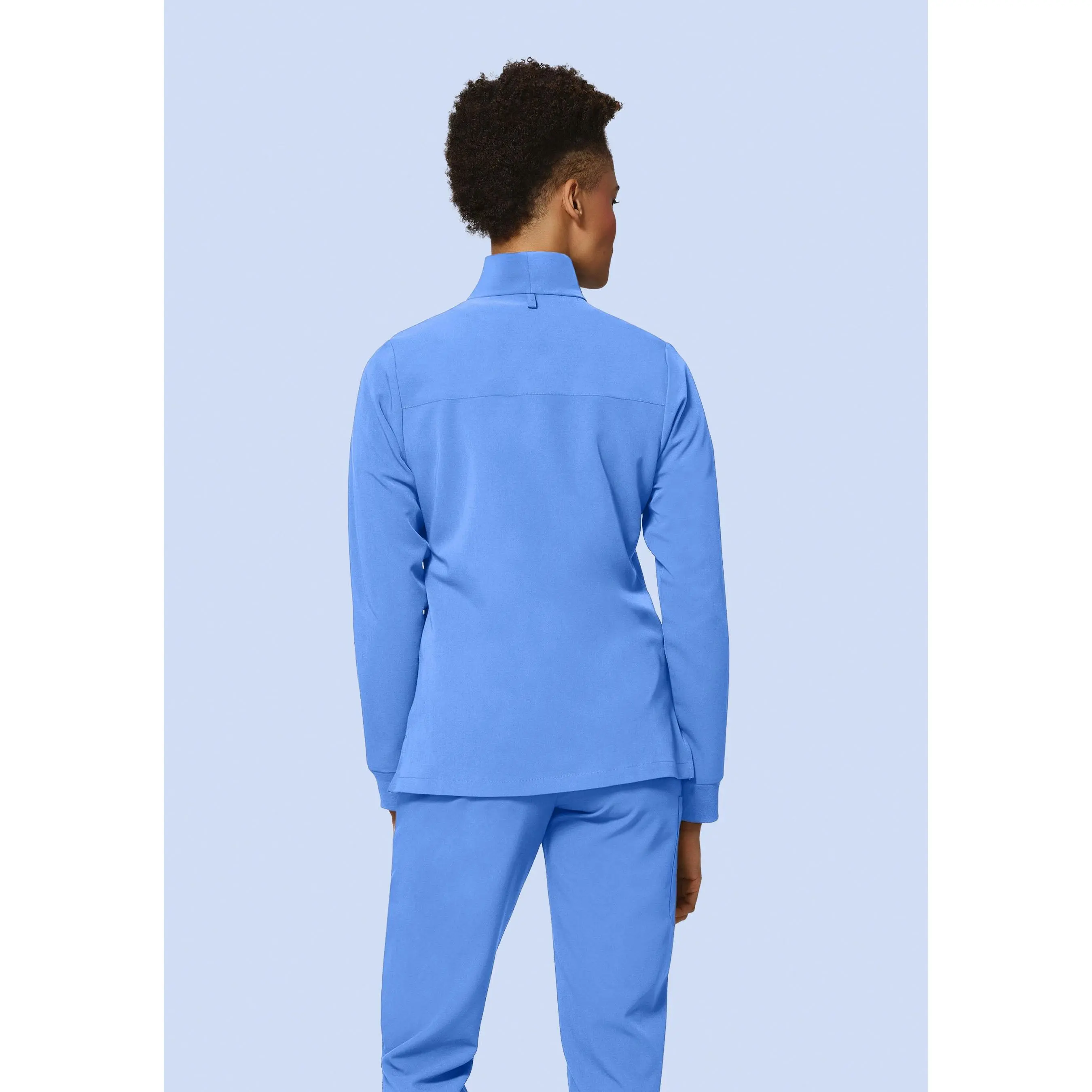 club monaco navy blue dress Mandala Women's Multi-Wear Collar Scrub Top - Ceil Blue main image 0